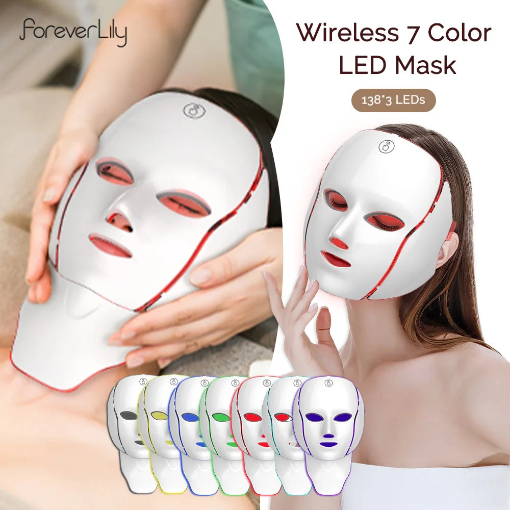 LED Light Therapy Face And Neck Mask – 7-Color Skin Care
