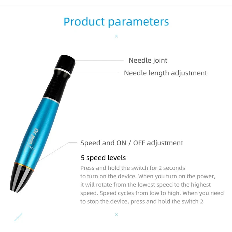 Electric Microneedling Derma Pen – 5-Speed Facial Tool